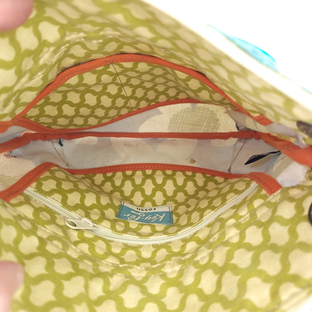 Fossil Key Per Colorful Coated Canvas Crossbody B… - image 4